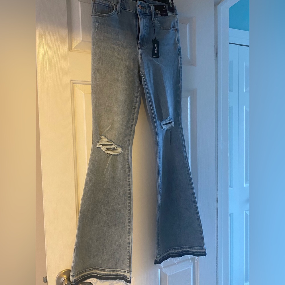 New Express Flare High Rise ultra hyper stretch size small reg